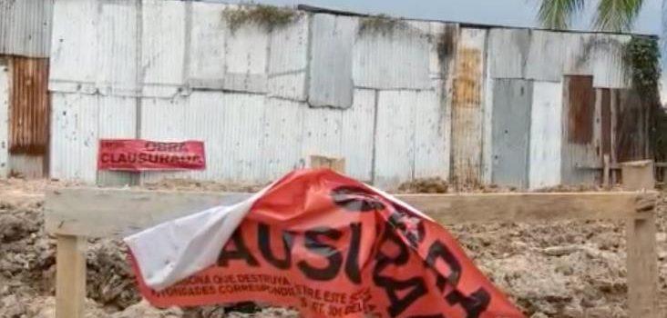 Clausuran obra en laguna de las Ilusiones