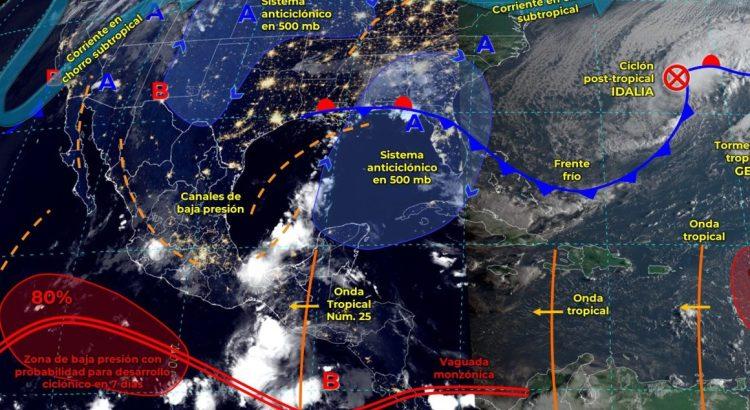 Se esperan en Tabasco lluvias fuertes debido a la Onda Tropical 25
