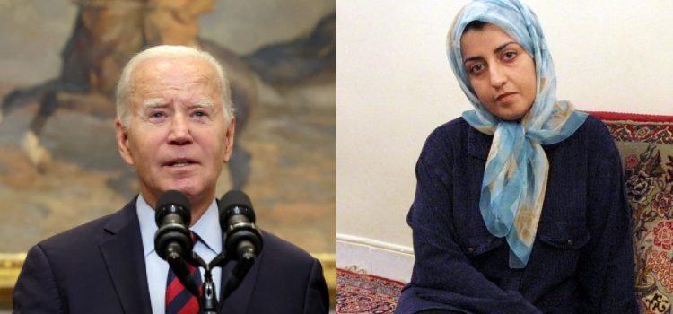Pide Biden a Irán liberar «inmediatamente» a la ganadora del Nobel de la Paz