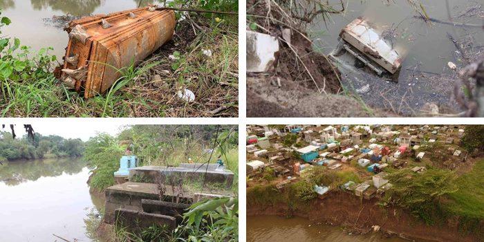En Tabasco la creciente del Río Grijalva se lleva parte de un panteón