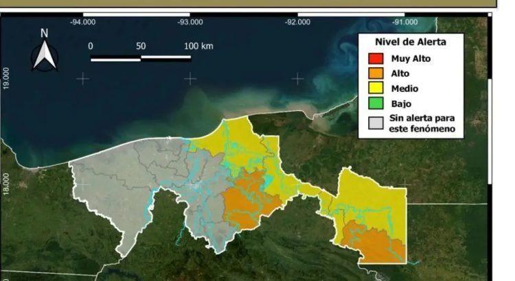 IPCET emite ALERTA NARANJA en 6 municipios de Tabasco ante posible desbordamiento del río Usumacinta