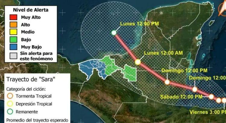 Tormenta Tropical ‘Sara’ no representa una emergencia inmediata: Protección Civil