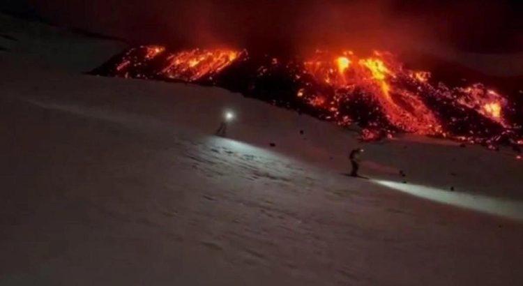 ¿Te atreverías a esquiar en un volcán activo?