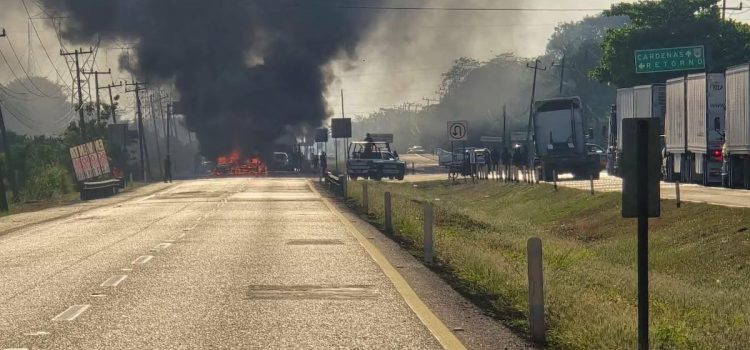 Detención de generador de violencia provoca quema de vehículos y detonaciones de arma de fuego en Tabasco