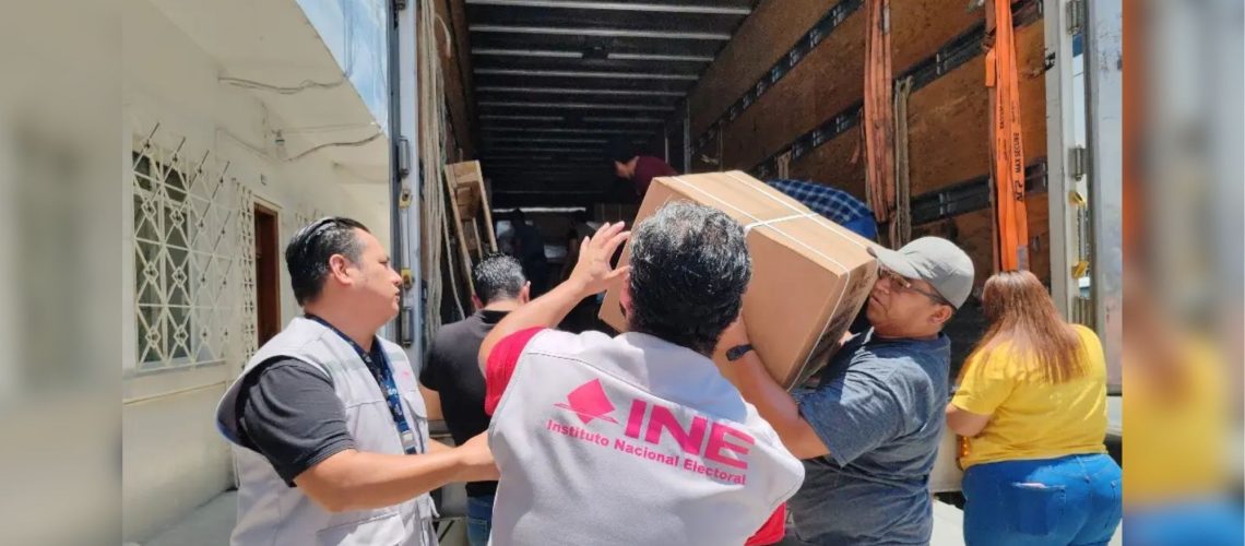 Llega material electoral sin custodia para elección judicial en Tabasco Llega material electoral sin custodia para elección judicial en Tabasco