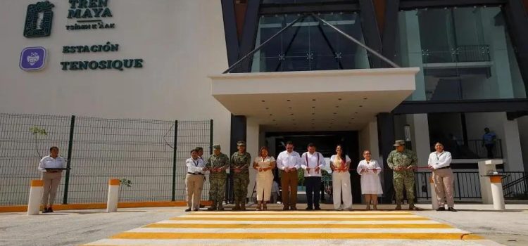 Inaugura gobernador Javier May estación del Tren Maya en Tenosique