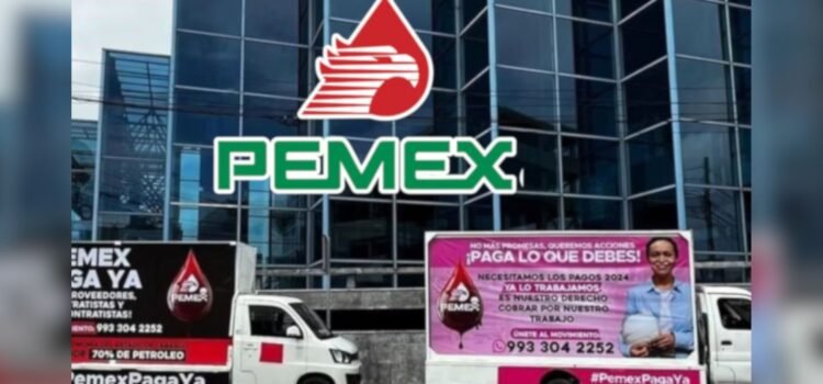 Usan vallas móviles para exigir pagos a Pemex en Tabasco