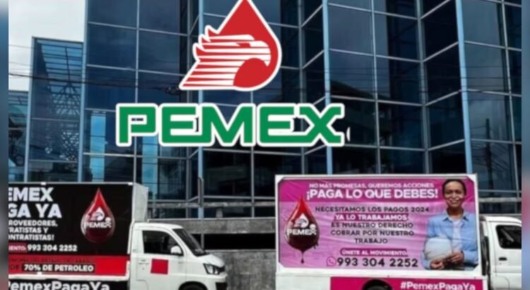 Usan vallas móviles para exigir pagos a Pemex en Tabasco