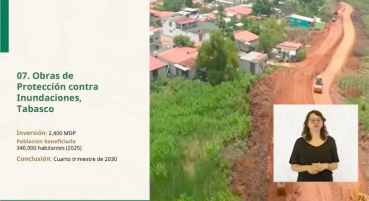 Plan de Protección contra Inundaciones en Tabasco concluiría en 2030