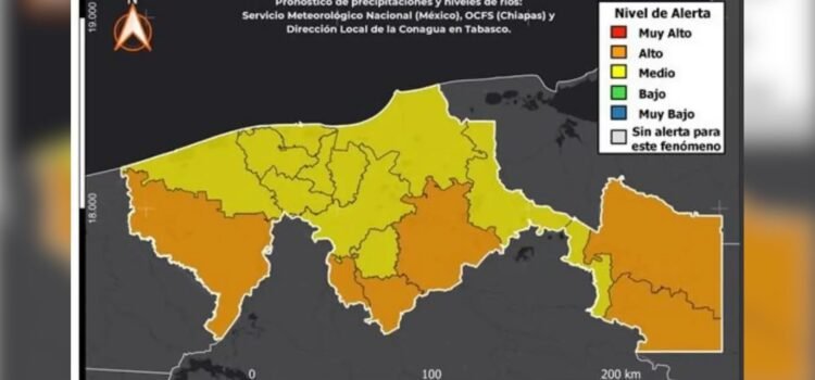 Tabasco mantiene alerta naranja por aumentos en niveles de ríos serranos y Usumacinta Tabasco mantiene alerta naranja por aumentos en niveles de ríos serranos y Usumacinta